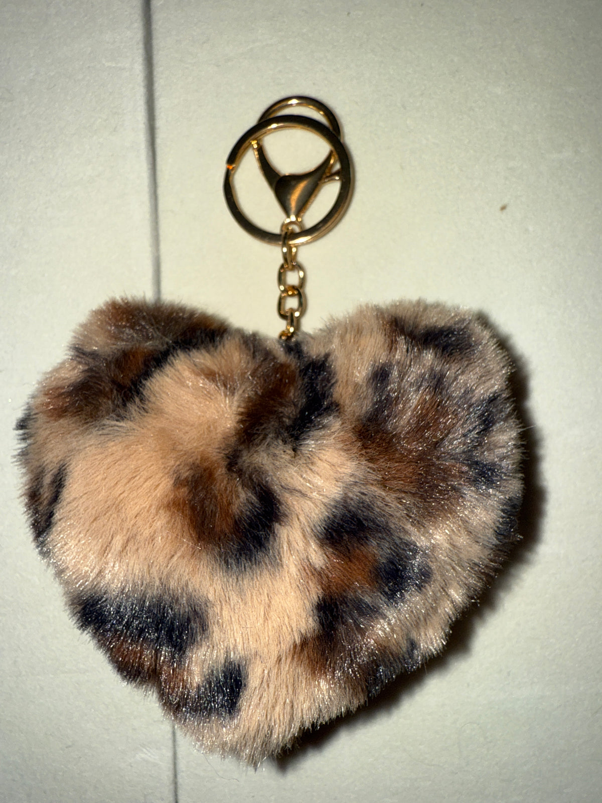 Faux fur leopard heart