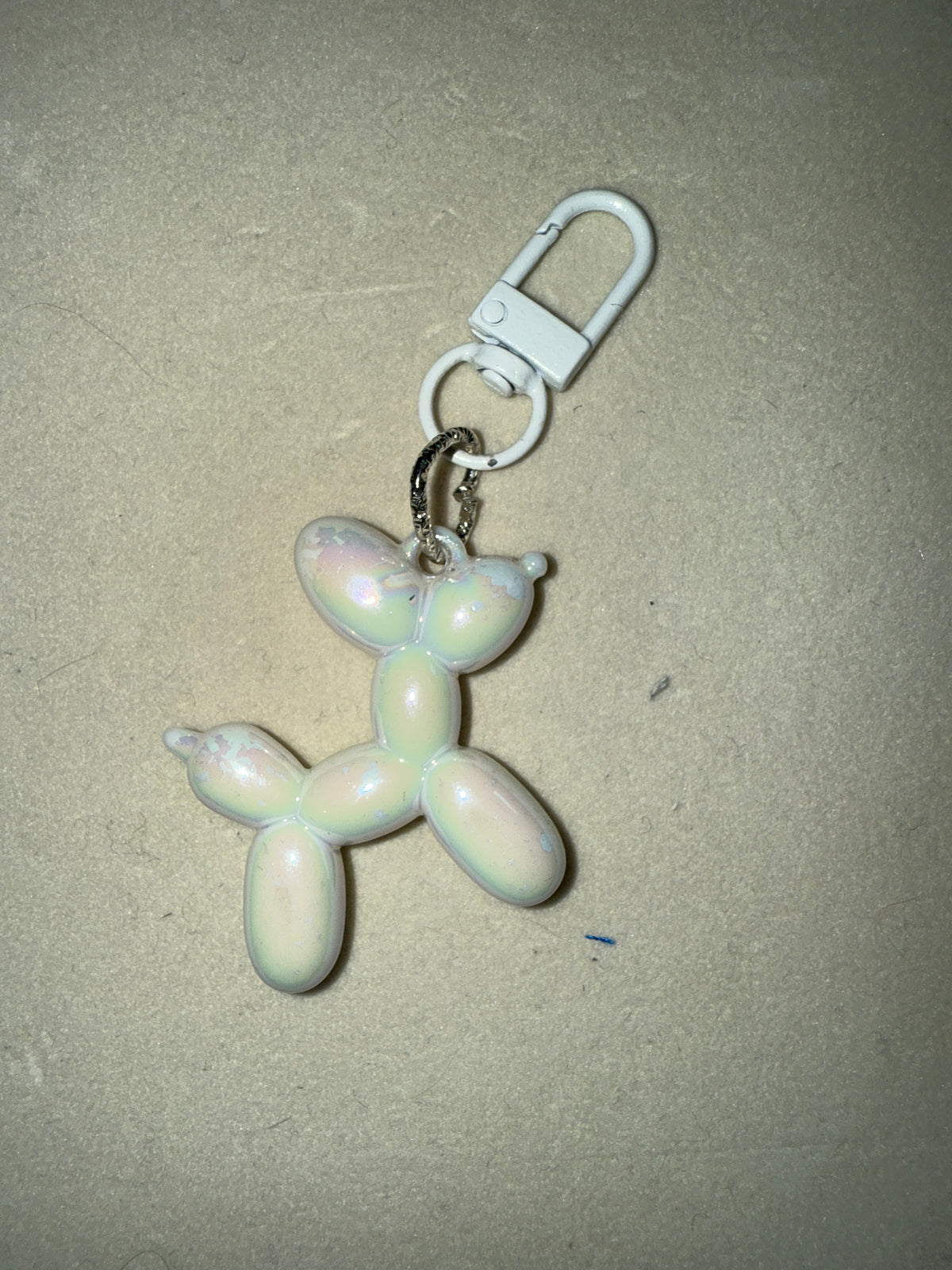 White iridescent ballon dog