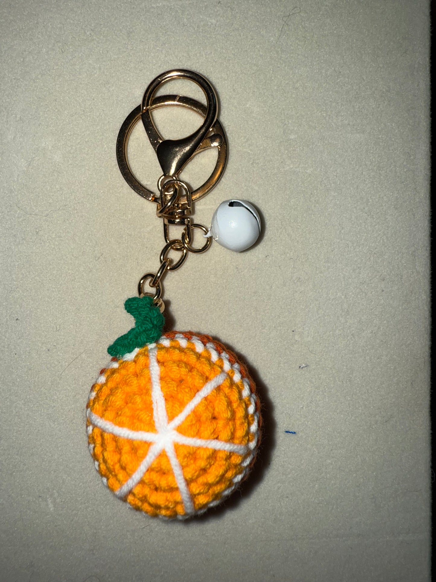 Crochet orange keychain