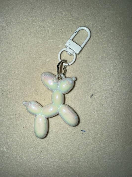 White iridescent ballon dog