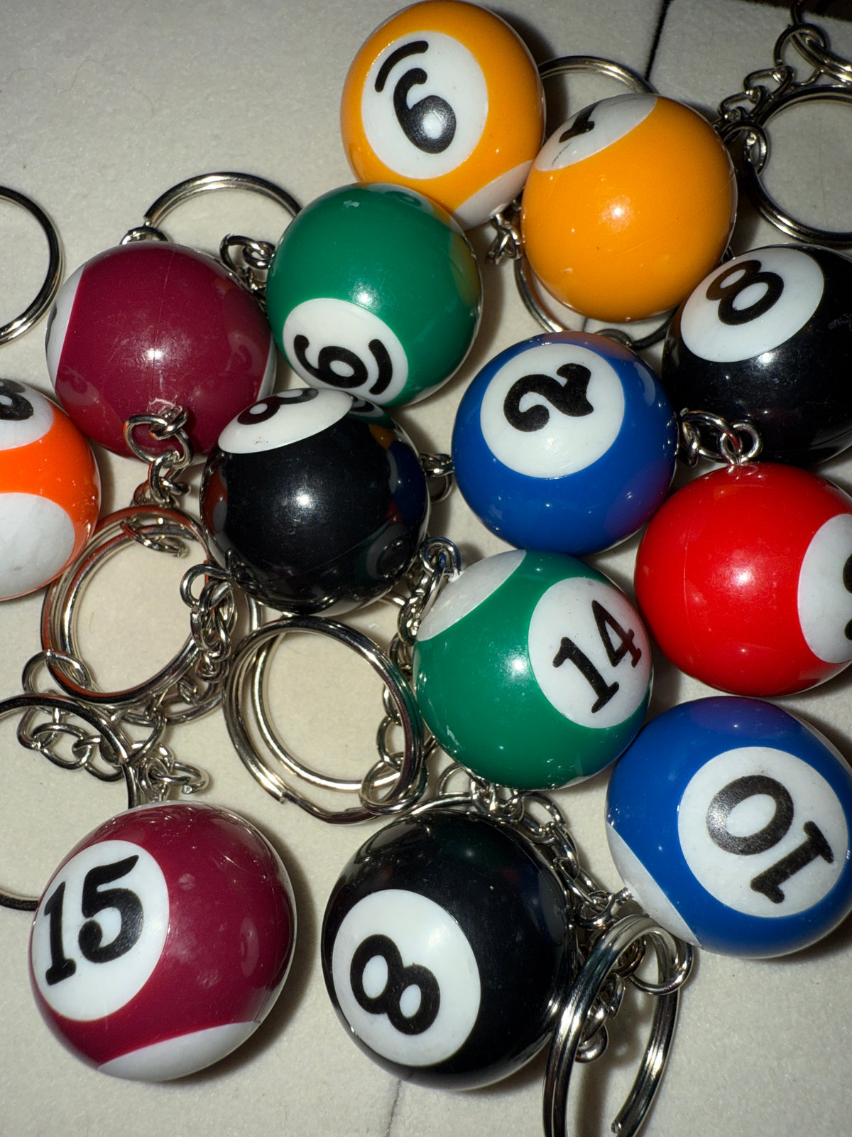 Billiards ball keychain