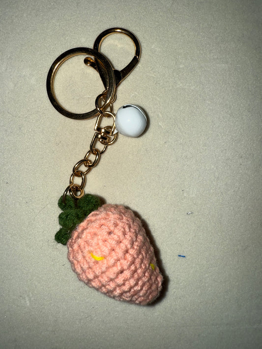 Crochet Strawberry keychain