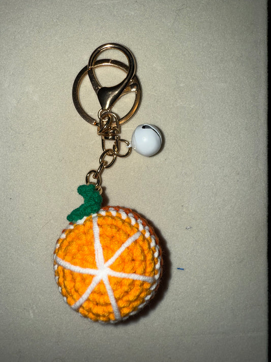 Crochet orange keychain