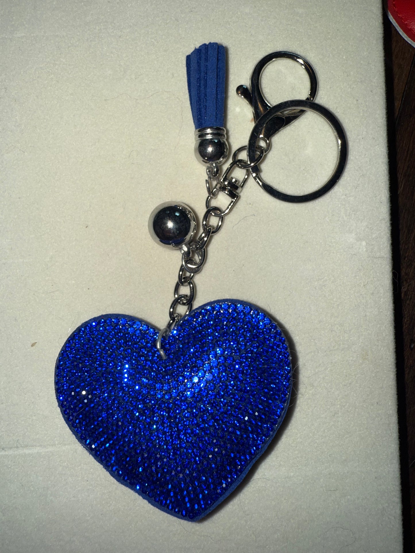 rhinestone heart keychain