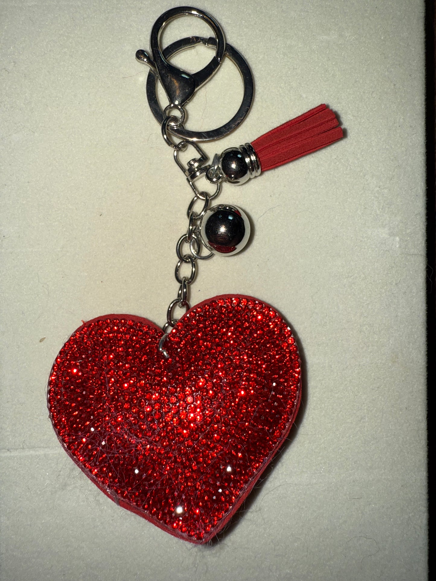 rhinestone heart keychain
