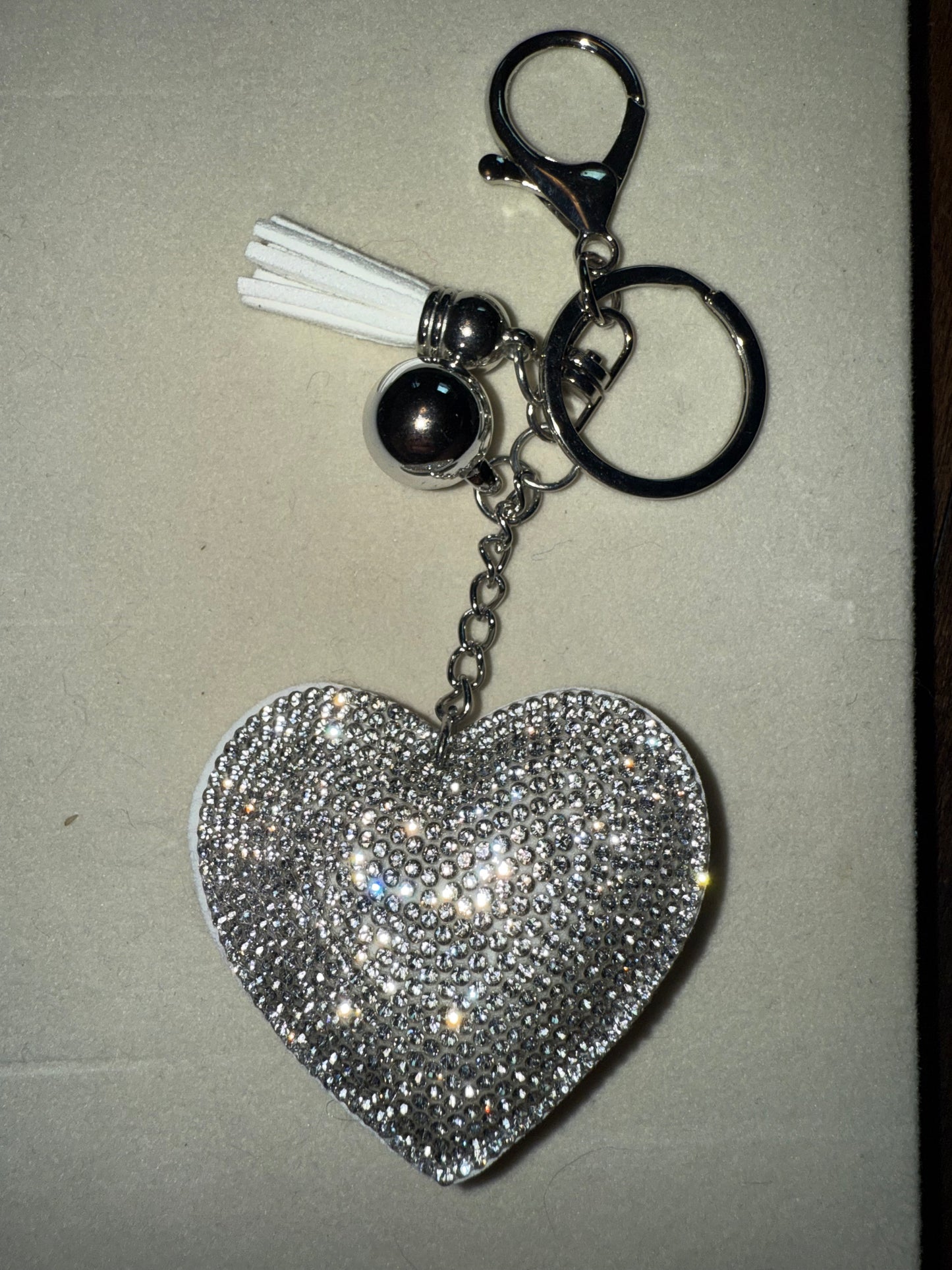 rhinestone heart keychain