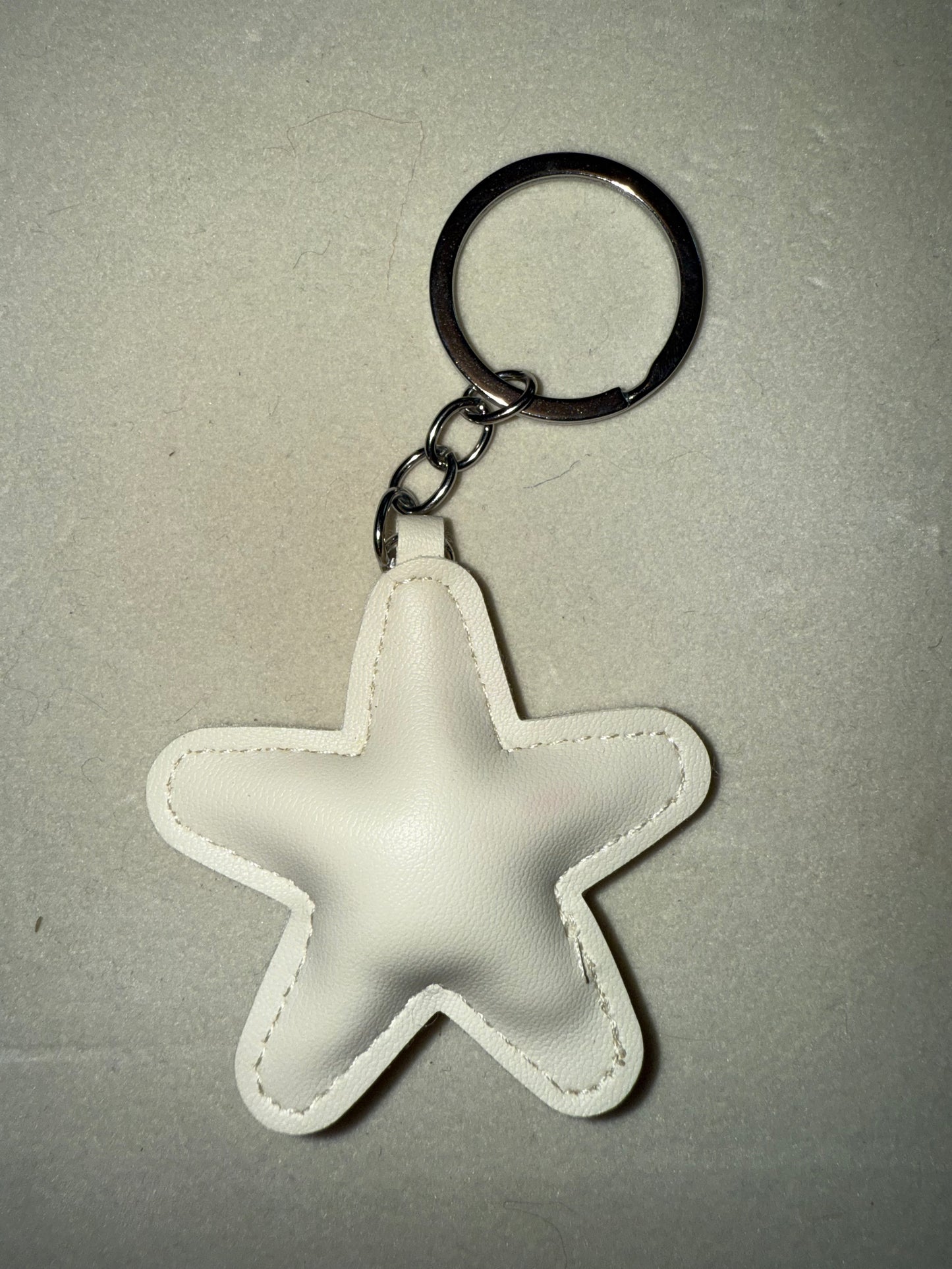 Faux leather star keychain