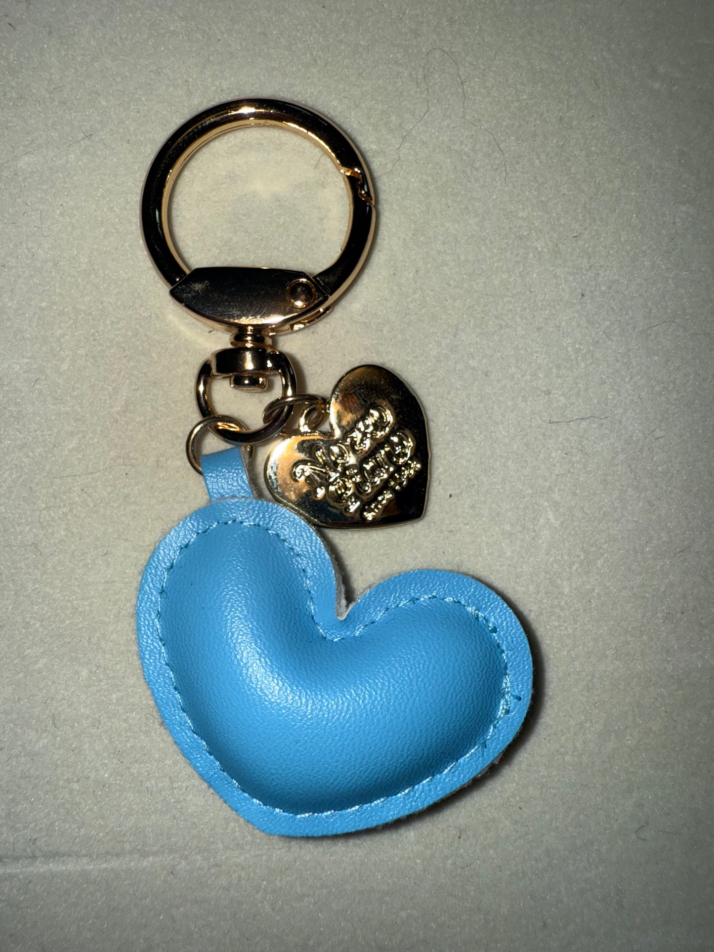 Faux leather heart keychain